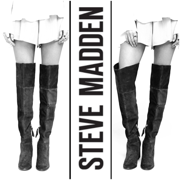 Steve Madden Shoes - Sexy Steve Madden Black Suede OTK Boots